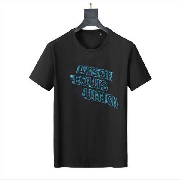 

famous mens high t shirt letter print round neck short sleeve black white fashion men women tees #98655, White;black