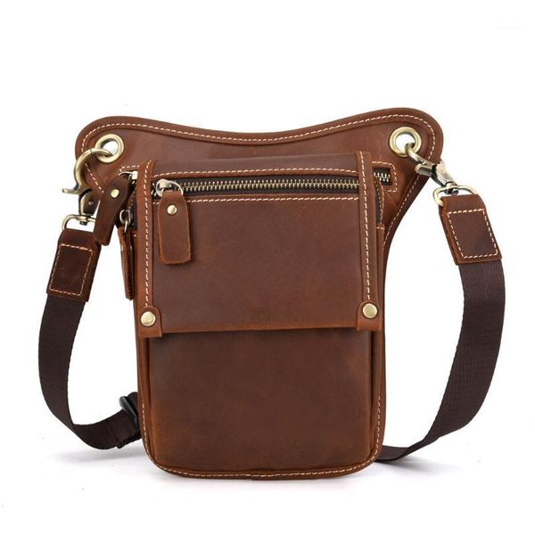 

genuine leather men waist pack bags fanny bag hip bum thigh pouch large capacity waist belt messenger shoulder bag1