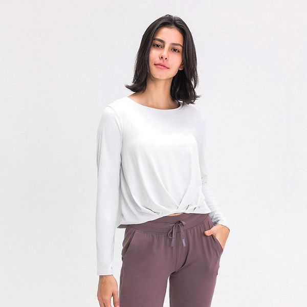 

yoga shirts long sleeve loose sports women autumn winter gym sportwear ootd workout running clothing fitness top, White;red