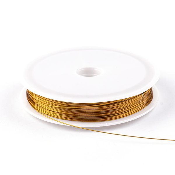 

new gold color stainless steel wire beading rope cord fishing thread string for diy necklace bracelets jewelry making qylxoe