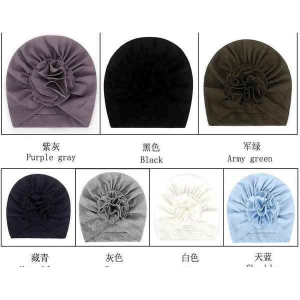 

flower baby hat toddler turban infant headwraps kids bonnet newborn toddler beanie capgirls headwear baby hair acc jllcwp, Yellow