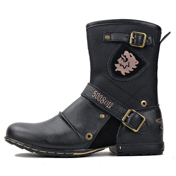 

2021 leather men ankle boots nlni, Black