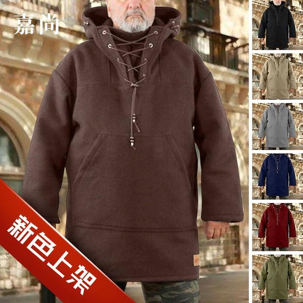 

winter fashion medium length casual large size loose fitting men's fashion top, Black