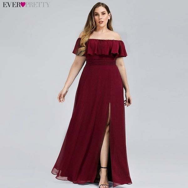 

plus size boat neck pink a line bridesmaid dresses vestidos de madrinha ever pretty ep00968 formal dress for wedding party y200109, White;black
