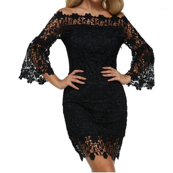 

cover-ups 2021 shoulder mini dress long sleeves tight party girl women beach black white red1