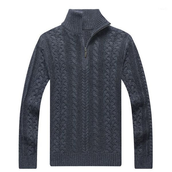 

sweater men autumn winter fashion thick warm pullover men stand half zipper collar casual mens sweater knitted pullovers1, White;black
