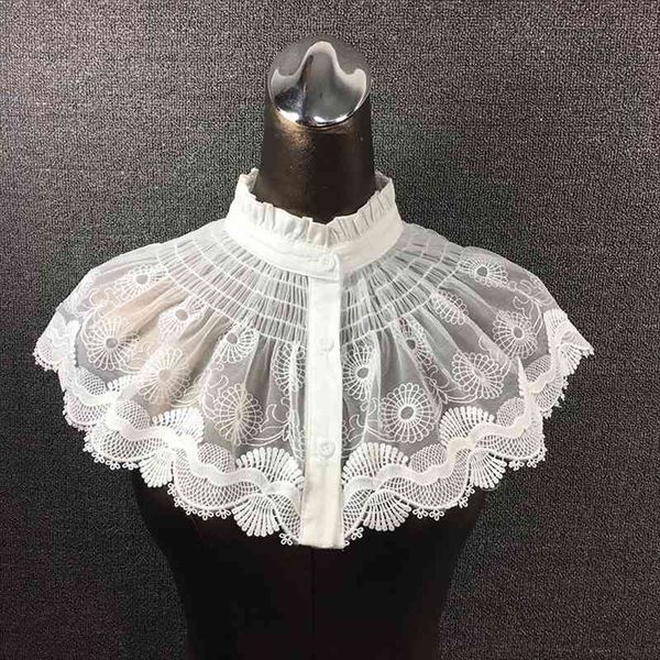 

vintage choker necklace white half shirt fake collar peter pan women black white floral collier femme ecoration necklace choker