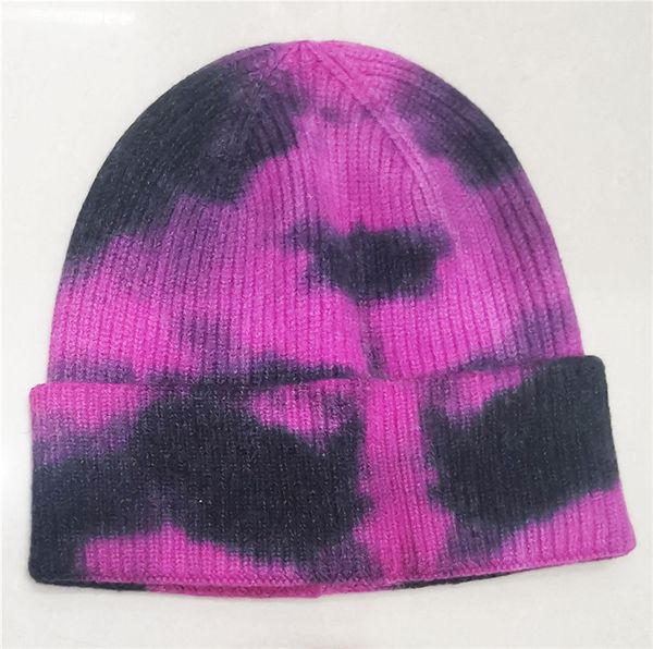 

color tie dye beanies winter hats knitting crochet hats warm skull caps with label ski beanie woolen ear muff headwear 6 colors f101603, Yellow