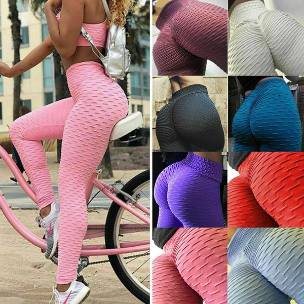 

11 colour s- women ruched push up leggings yoga pants anti cellulite sports scrunch trousers 57140146467770, Black