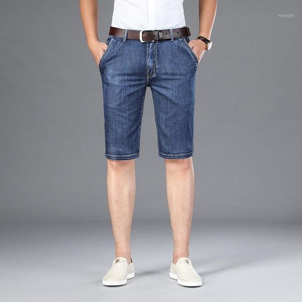 

men summer blue denim shorts solid colir zip slim fit straight jean shorts male casual 42 large size vintage thin simple1, White;black