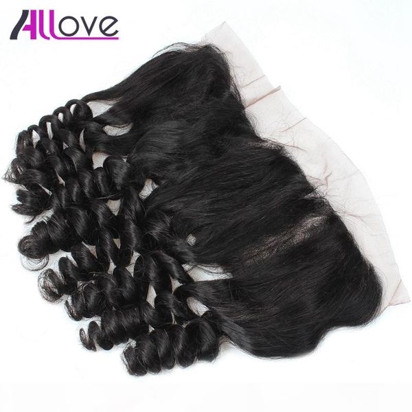 

8a allove brazilian virgin hair peruvian loose wave lace closure ear to ear malaysian big closure indian human hair, Black;brown
