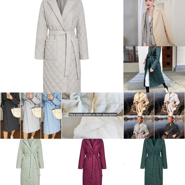 

simplee lange rechte winterjas met ruit patroon casual sjerpen vrouwen parka diepe zakken maat kraag stijlvolle bovenkleding 10 jaoz, Blue
