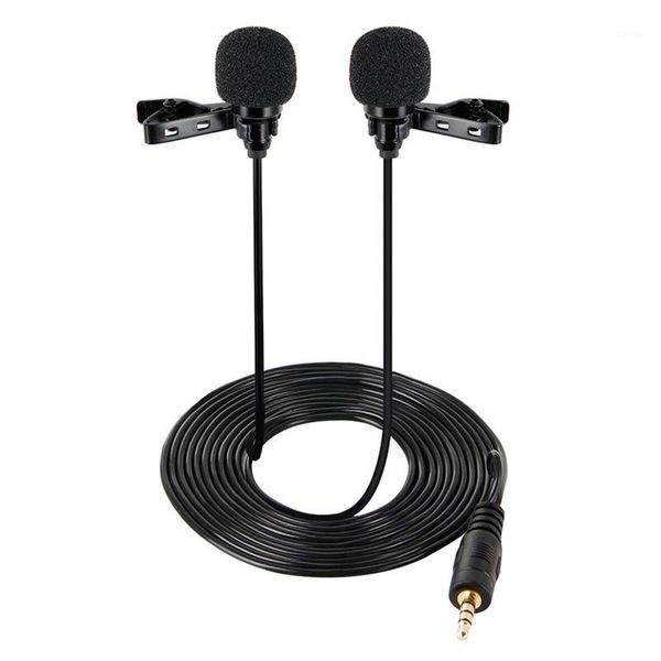 

lavalier lapel microphone clip on shirt collar microphone recording mic 1.5m for youtube vlog video interview1