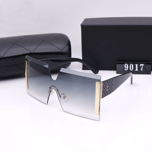 

2021 fashion men and women designers sunglasses luxury large square frame driving polarized glasses with box 9017, White;black