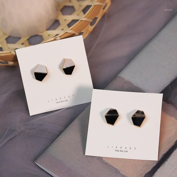 

geometric acrylic leopard student stud earrings1, Golden;silver