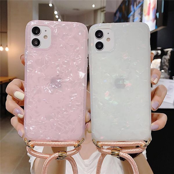 

luxury plating marble crossbody case for iphone 12 11 pro max xr xs max x 10 7 8 plus se 2020 soft wmtjmc yyysports
