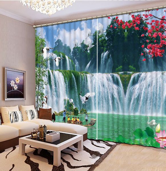 

3d curtains for living room landscape cortinas para sala de luxo rideaux pour le salon de luxe white curtain