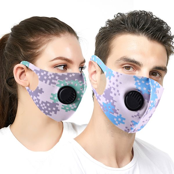 

mouth reusable breathable muffle face fashion design cover protection adults mask with valve
