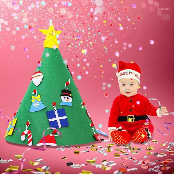 

christmas decorations 75cm 3d diy felt toddler tree year kids gifts toys artificial xmas home decoration hanging ornaments1