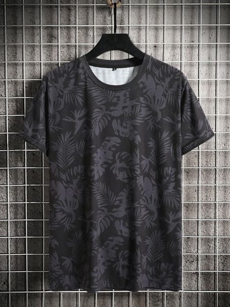 

men tropical print tee g82a#, White;black