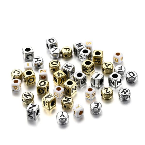

120pcs/lot mixed letter beads english russian alphabet loose spacer beads for diy bracelet jewelry making accessories bbynhk