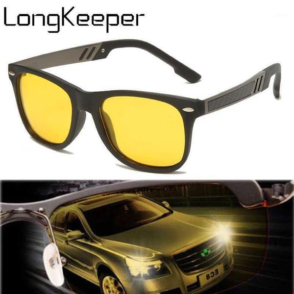 

longkeeper night vision driving glasses men women rivet polarized driving sunglasses driver anti-glare goggles gafas de sol1, White;black