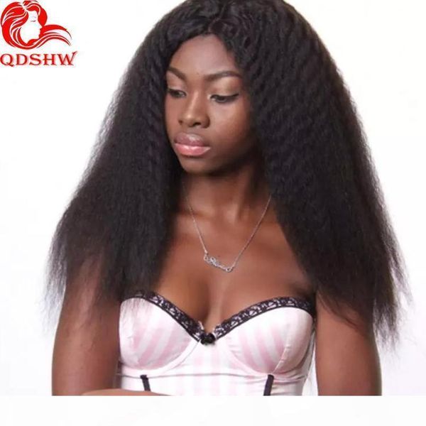 

glueless 360 lace front wigs for black women kinky straight 360 full lace wig human hair virgin peruvian italian yaki 360 lace wigs, Black;brown