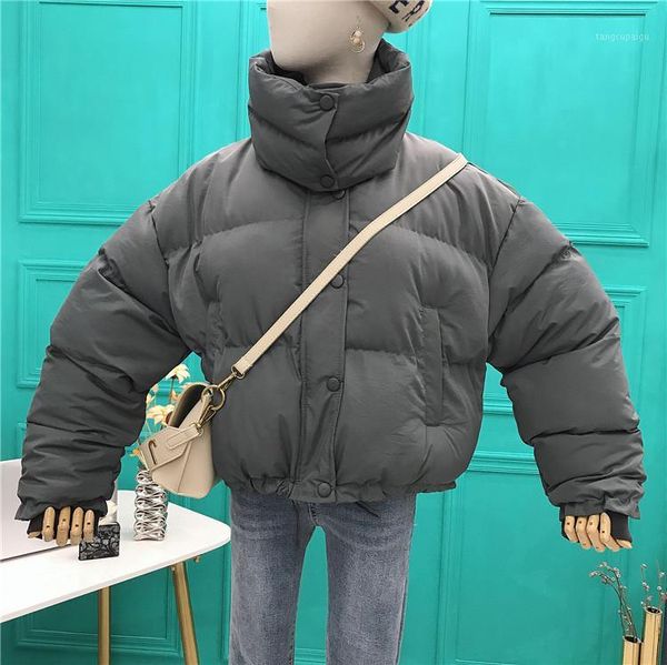 

mooirue 2019 winter women warm thicken parkas turtleneck casual streetwear short jackets cotton-padded korean style casual coats1, Black