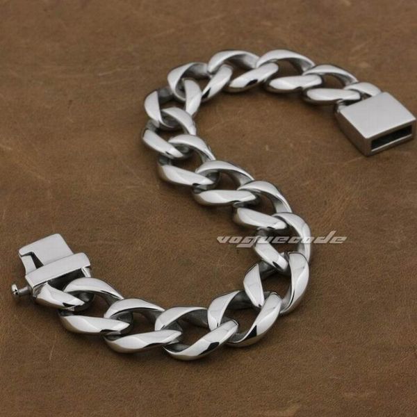 

linsion 316l stainless steel mens bracelet biker link chain 5d005 ing, Black