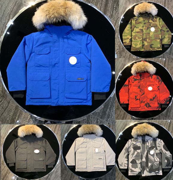 

new boy canada child winter down parka brand designer winter 90% white velvet down jacket outdoor sports norther down jacket4, Blue;gray