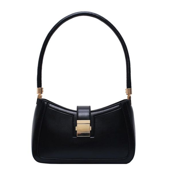

2021solid color pu leather shoulder bags for women lock handbags small travel hand bag lady fashion totes