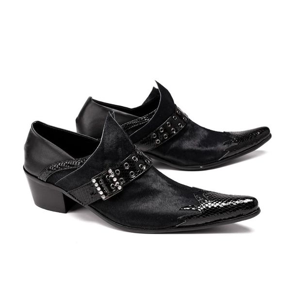 

genuine leather men oxfords black business men formal shoes buckle wedding shoes dress plus size 38-47