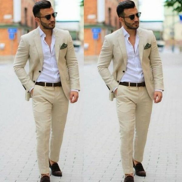 

wedding suit for men 2020 ivory cotton linen summer beach suit groom tuxedos an custom blazer 2pcs jacket & pants1, White;black