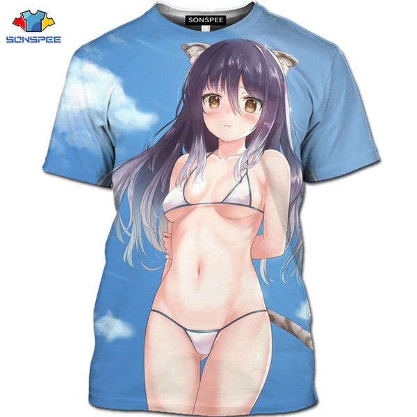 

anime girl men summer homme pullover 3d print shirts aesthetic graphic anime men clothing
