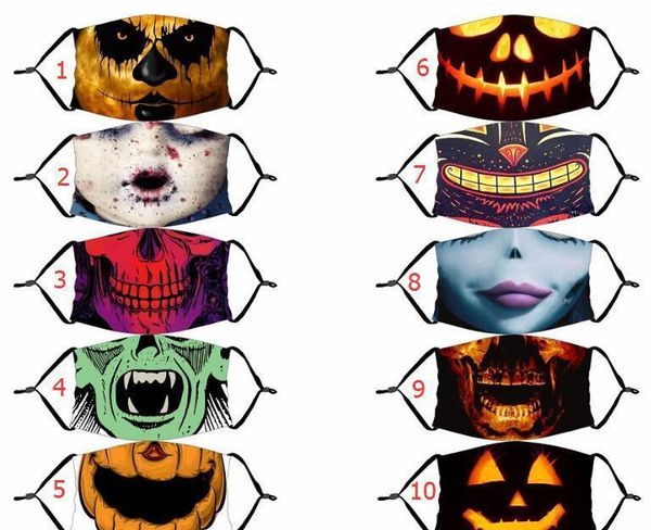 

halloween mask reusable 3d painting pumpkin grimace cotton face mask reusable protective carbon filters washa jllbgr yummy_shop
