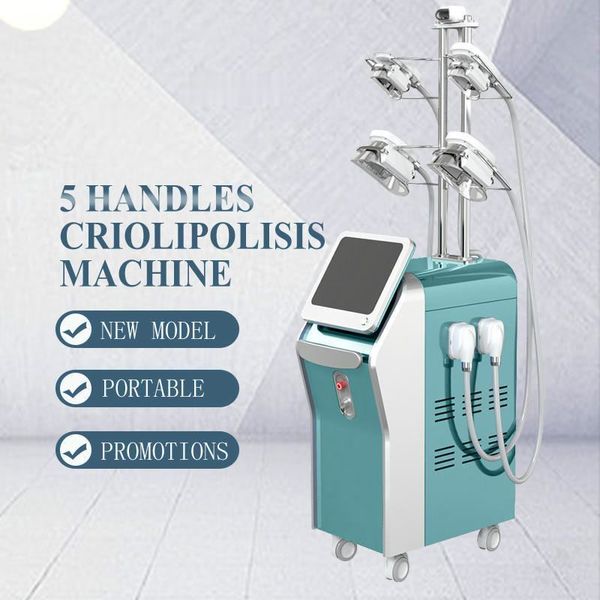 

2021 new cryolipolysis fat e slimming machine liposuction criolipolisis fat ing 5 handle cryolipolysis vacuum lifting equipment #9, Black;white