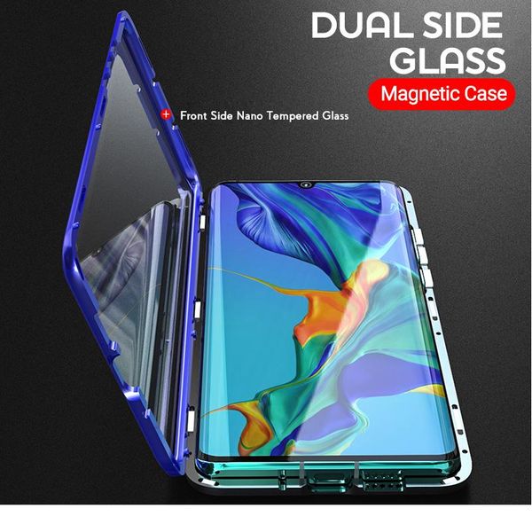 

360 magnetic adsorption metal case for samsung galaxy s20 s8 s9 s10 plus note 20 8 9 10 a10 a50 wmtagc