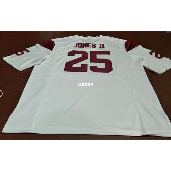 

2604 #25 red white ronald jones ii usc trojans alumni college jersey s-4xlor custom any name or number jersey, Black