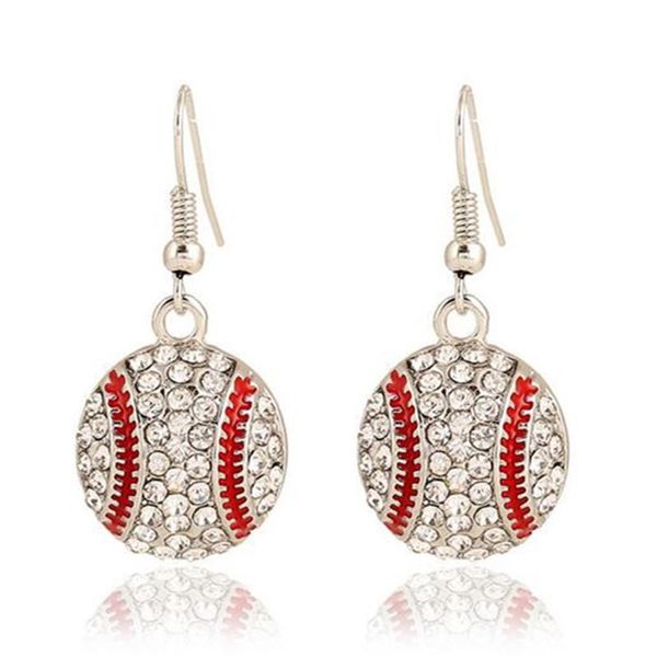 

dangle & chandelier fashion sport ball earrings base ball/basketball/volley ball/american football pendant earring drop xye164, Silver