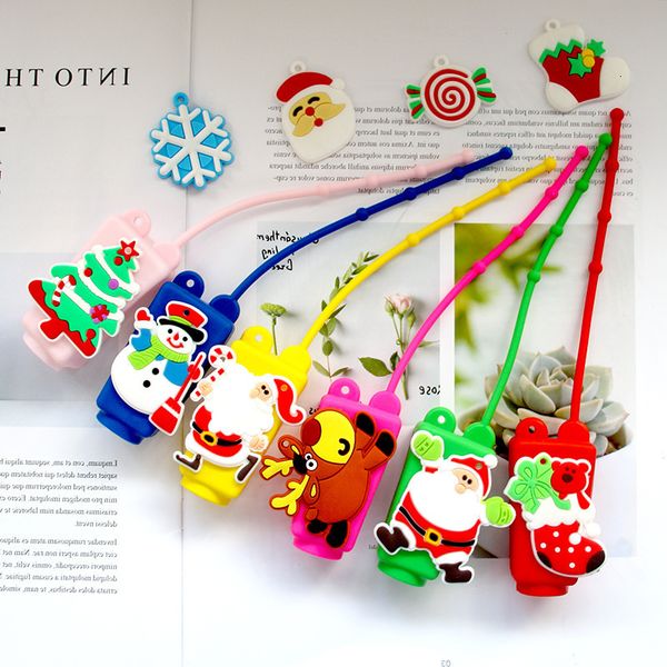 

30ml christmas hand sanitizer silicone case gel makeup container cleanser liquid with empty bottle xmas gift