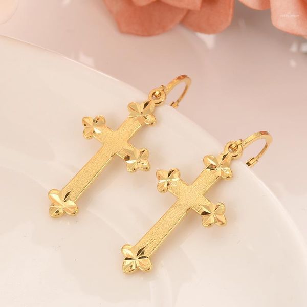 

dangle & chandelier fashion 24k gold filled women's drop earring charms jewelry cross earrings brincos vintage girls1, Silver