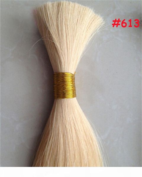 

100g human braiding hair bulk straight brazilian hair bulk blond bulk 100% natural raw hair, Black