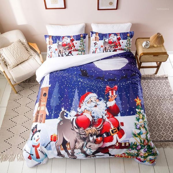 

bonenjoy comforter cover sets single/double//king size capa edredom christmas deer bedding set for children quilt cover1