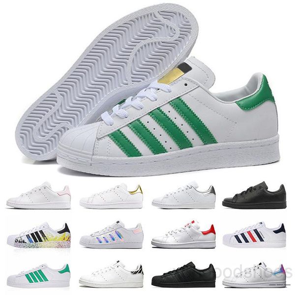 

star superstars men women flat casual shoes triple black white gold red pride iridescent mens fashion leather sneakers outdoor ht7m
