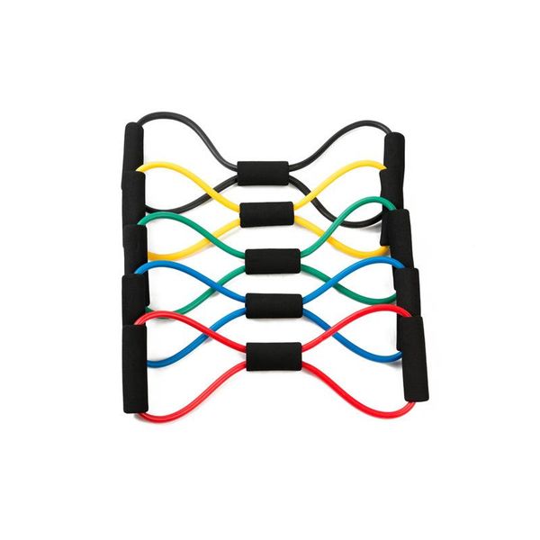 

8 word fitness chest developer resistance loop bands crossfit yoga equipment palites training pull rope tube bbymsa alice_bag