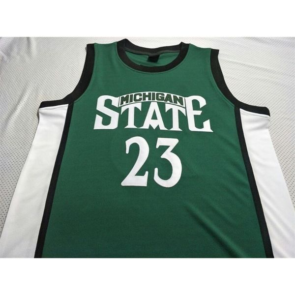 

vintage men jason richardson #23 michigan state college real embroidery jersey size s-4xl or custom any name or number jersey, Black