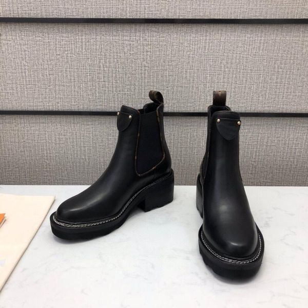 

shoes women autumn/winter classic genuine leather women boots ankle high heels sold sewing boots zapatos de mujer, Black