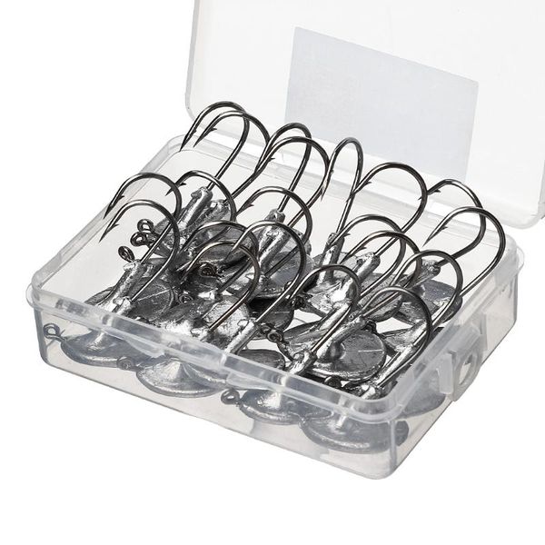 

donql 20pcs/ lot lead head fishhook tumbler barbed jig fishing hook 3.5g 5g 7g 10g 14g for soft lure carp fishing hook tackle