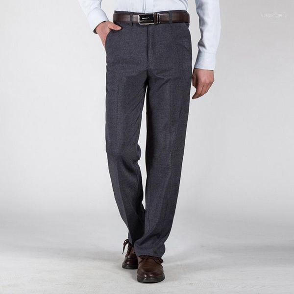 

heflashor men's cotton slim casual pants leisure straight trousers fashion business solid long leg pencil pantalon hombre homme1, Black