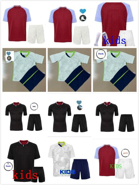 

20 21 away #7 mcgim soccer jersey home 2021 samatta targett grealish wesley douglas luiz mcgim el black men kids kit football shirts, Black;yellow